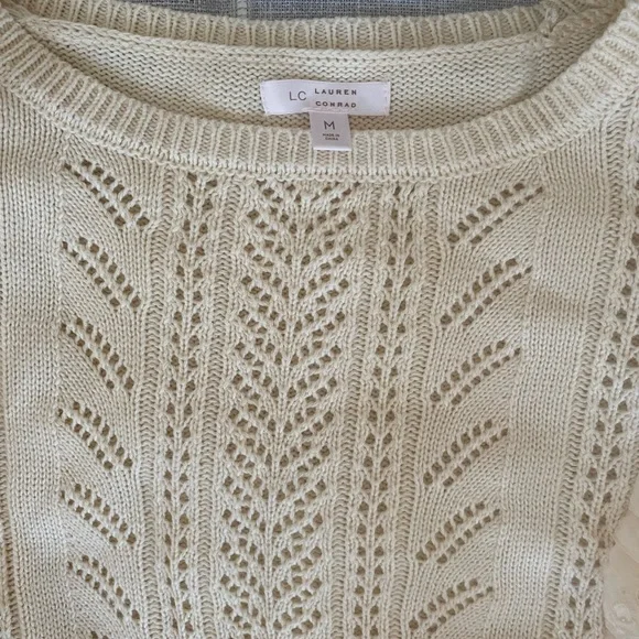 LC Lauren Conrad Ruffle Pointelle Sweater Top - Picture 5 of 5